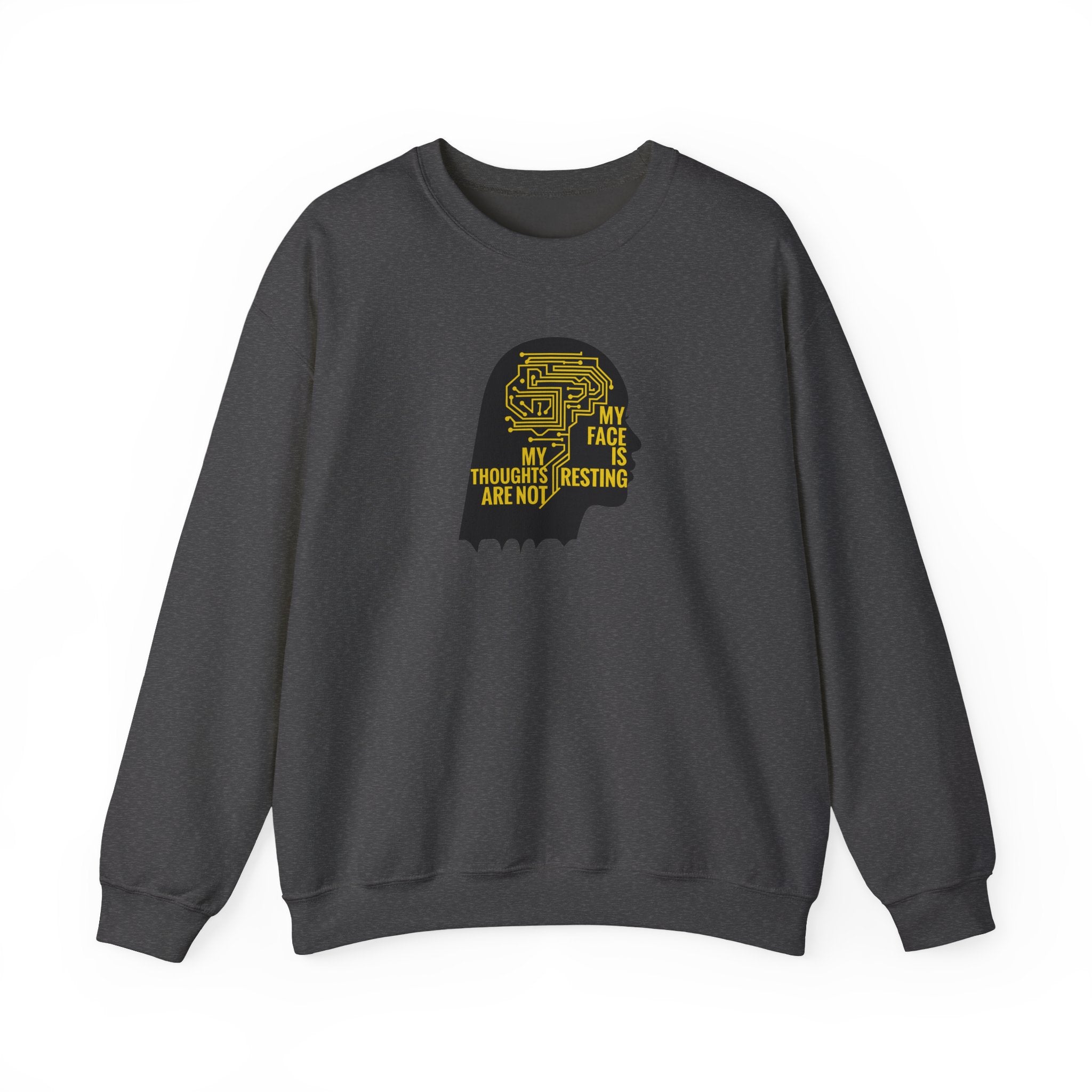 Crewneck Sweatshirt "My Thoughts Are Not Resting" Silhouette Graphic