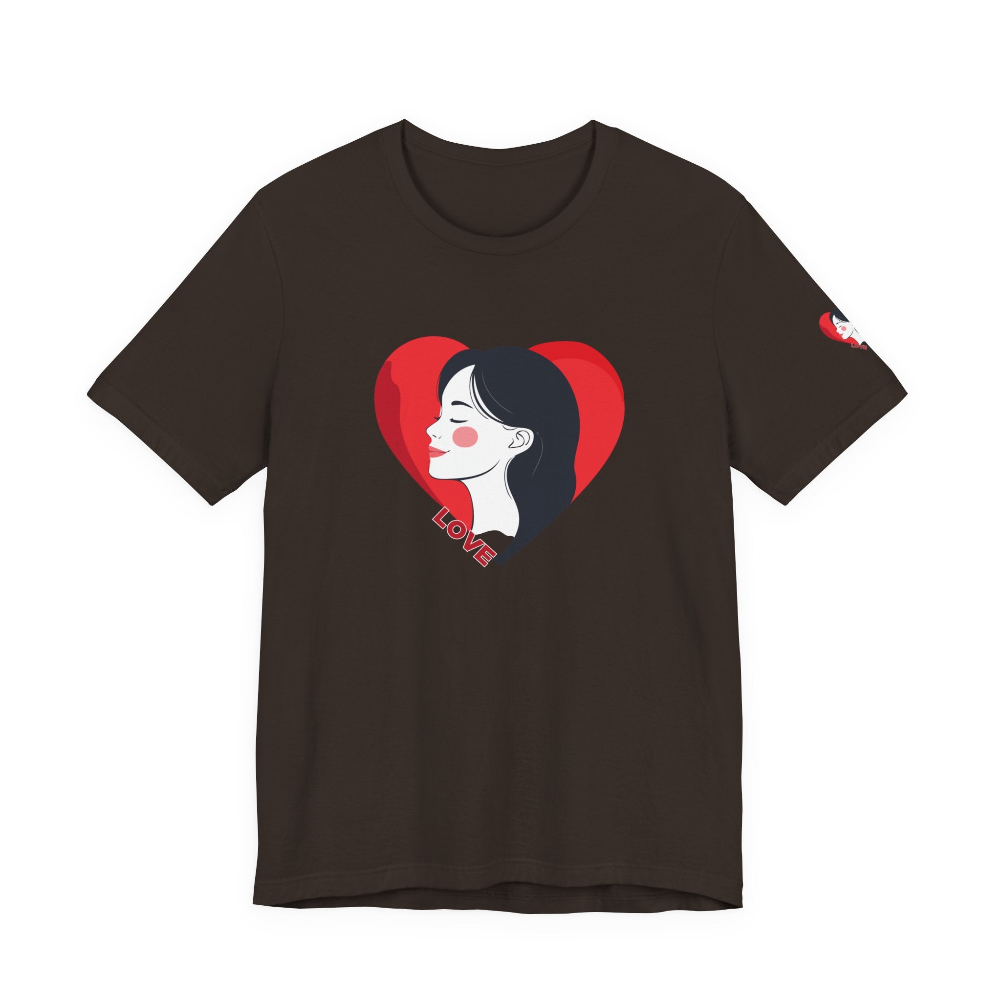 T-Shirt Retro Woman in Heart 'Love' Graphic Tee
