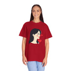 T-Shirt — Minimal Cute Girl Profile with Hearts Graphic