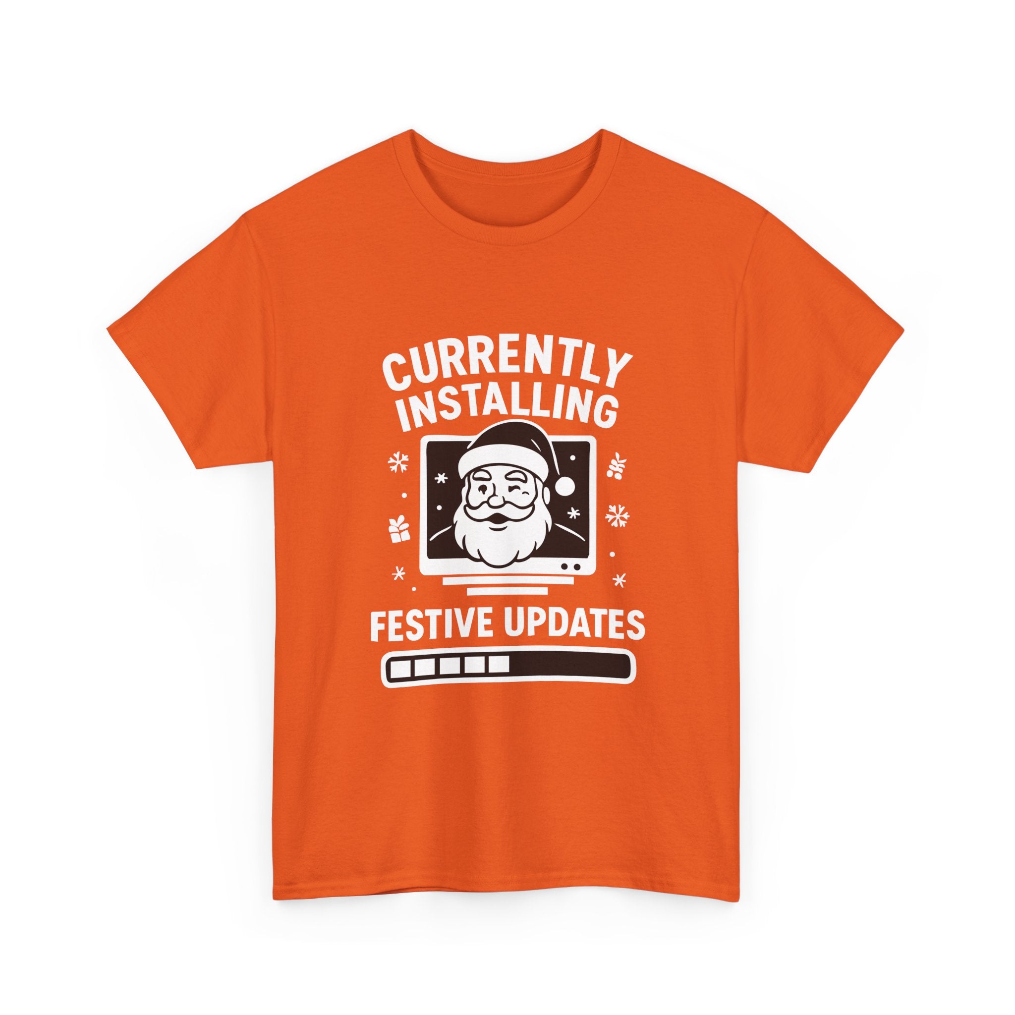 Currently Installing Festive Updates T-Shirt Funny Santa Christmas Holiday Tee