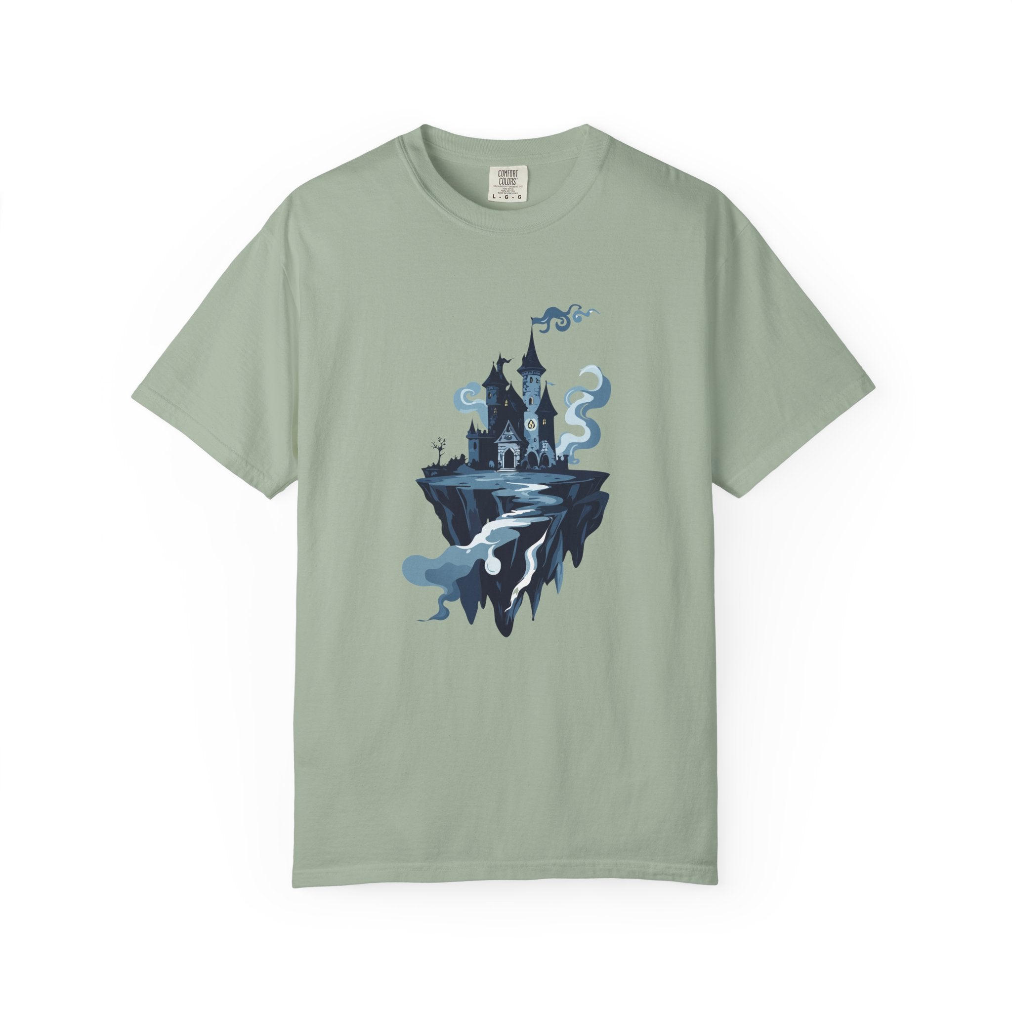 Floating Haunted Castle T‑Shirt Spooky Gothic Fantasy Tee