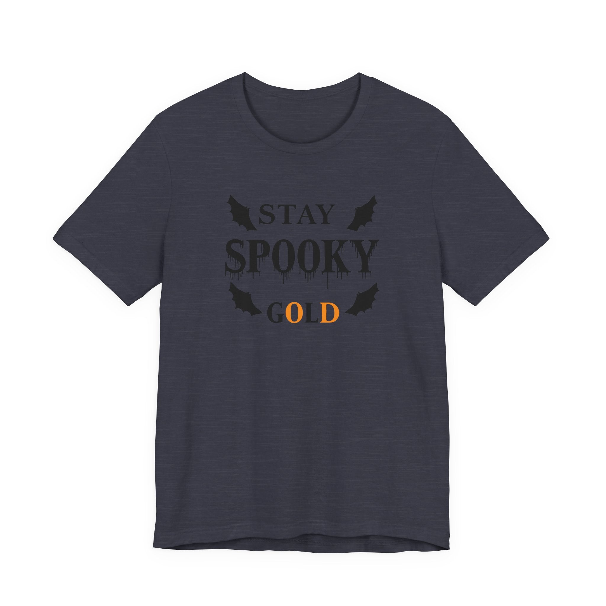 Stay Spooky Gold T‑Shirt Halloween Bat Graphic Tee