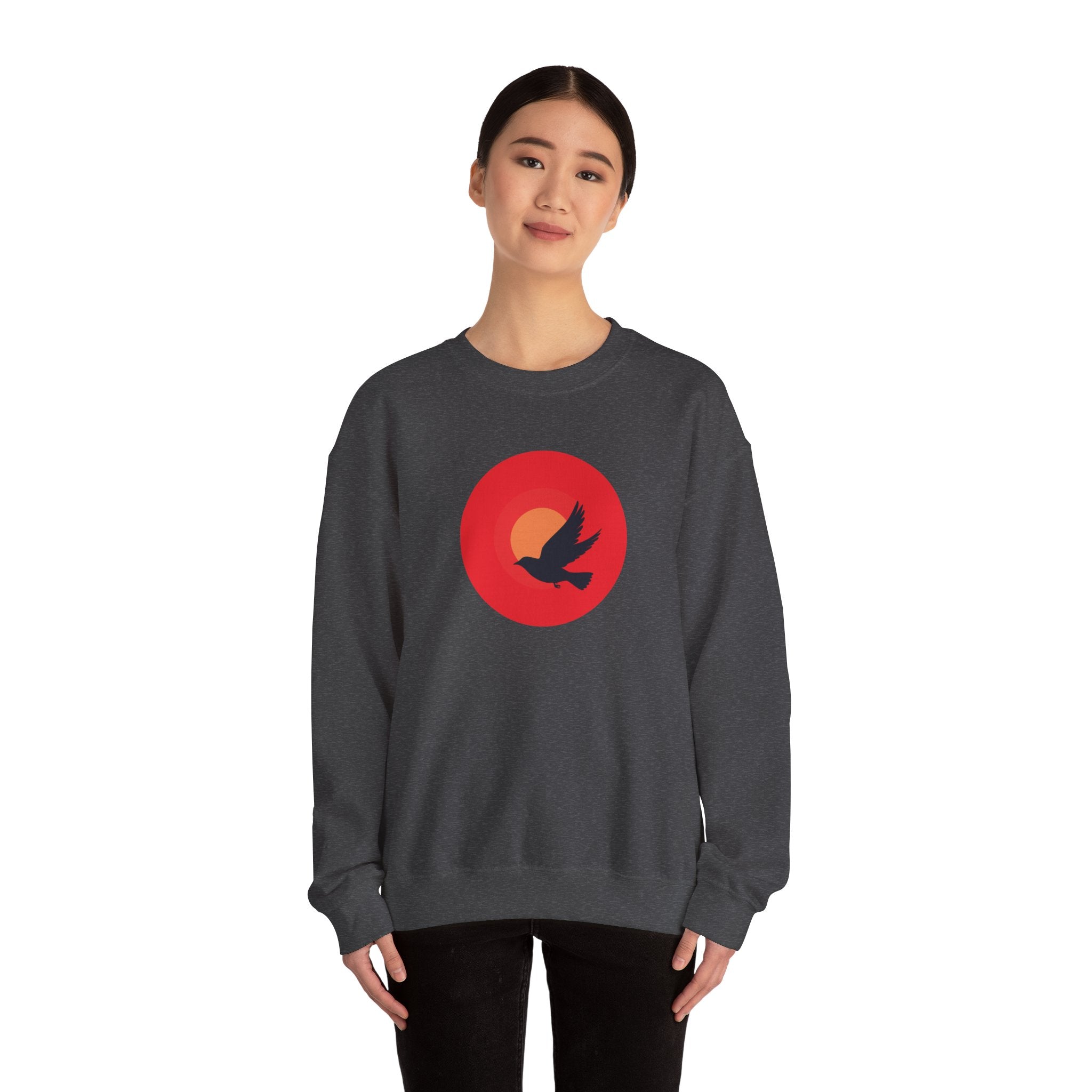 Copy of Bird silhouette sunset Sweatshirt | bird circle sunrise design