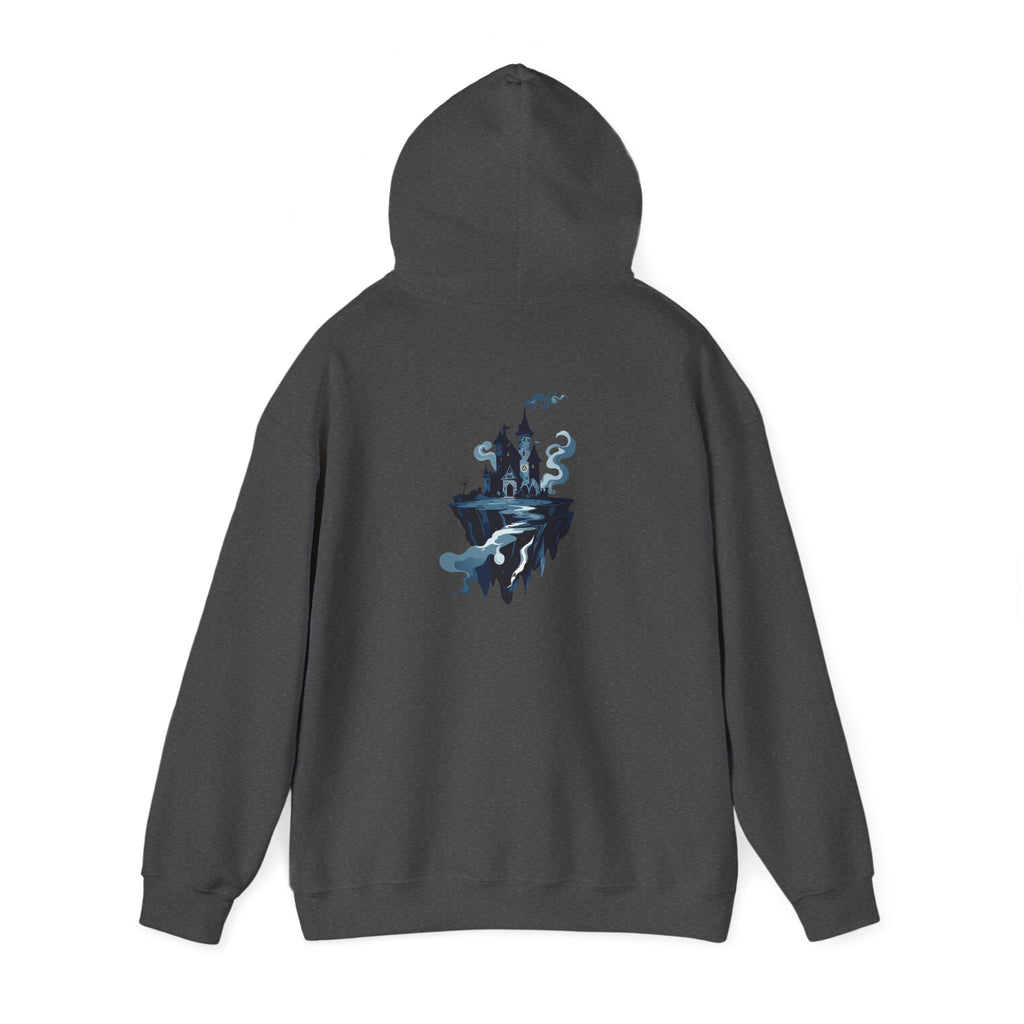 Castle Island Hoodie Floating Gothic Castle Graphic Hooded Sweatshirt
