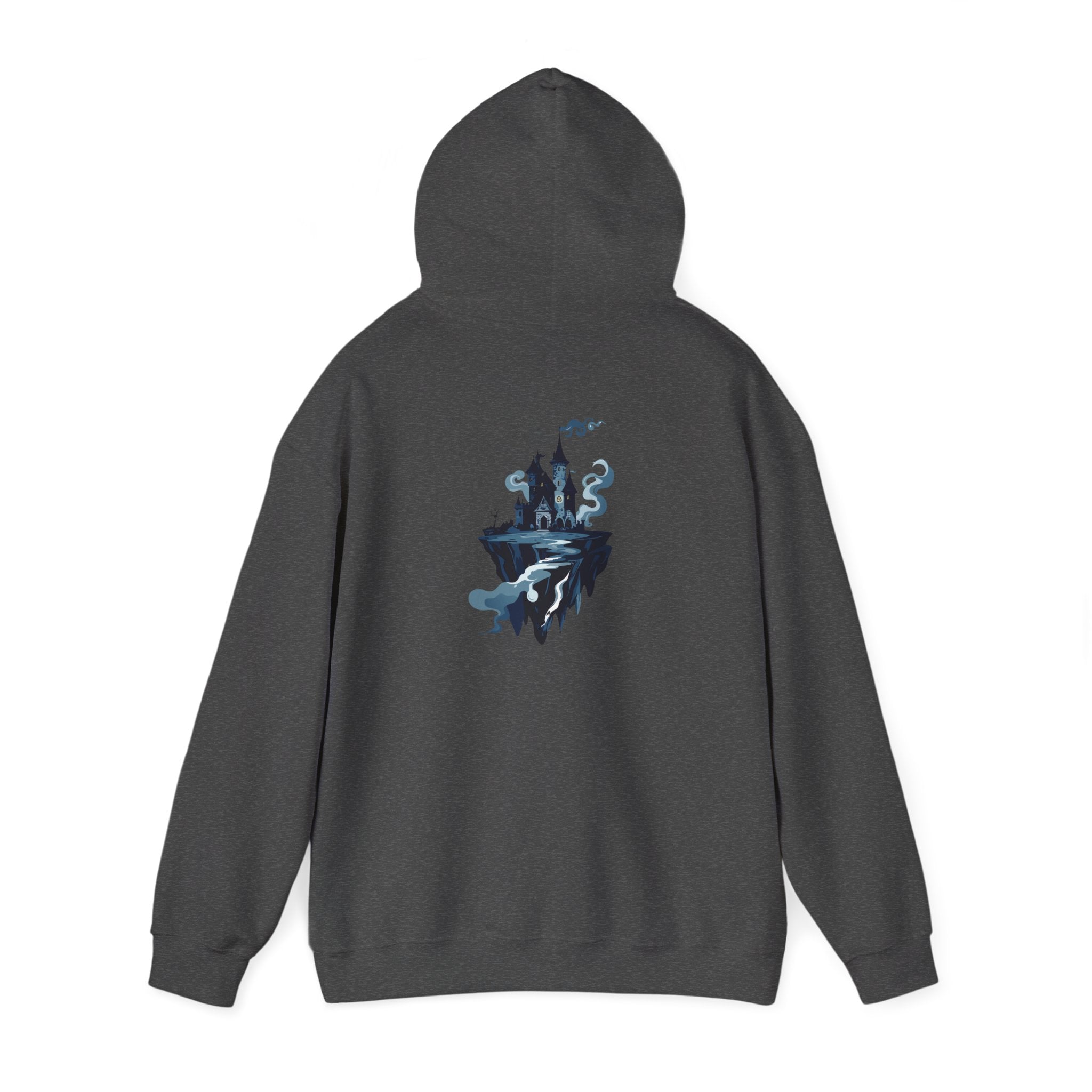 Castle Island Hoodie Floating Gothic Castle Graphic Hooded Sweatshirt