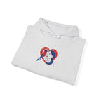 Embroidered Hoodie Patriotic Heart Portrait Graphic Hooded Sweatshirt