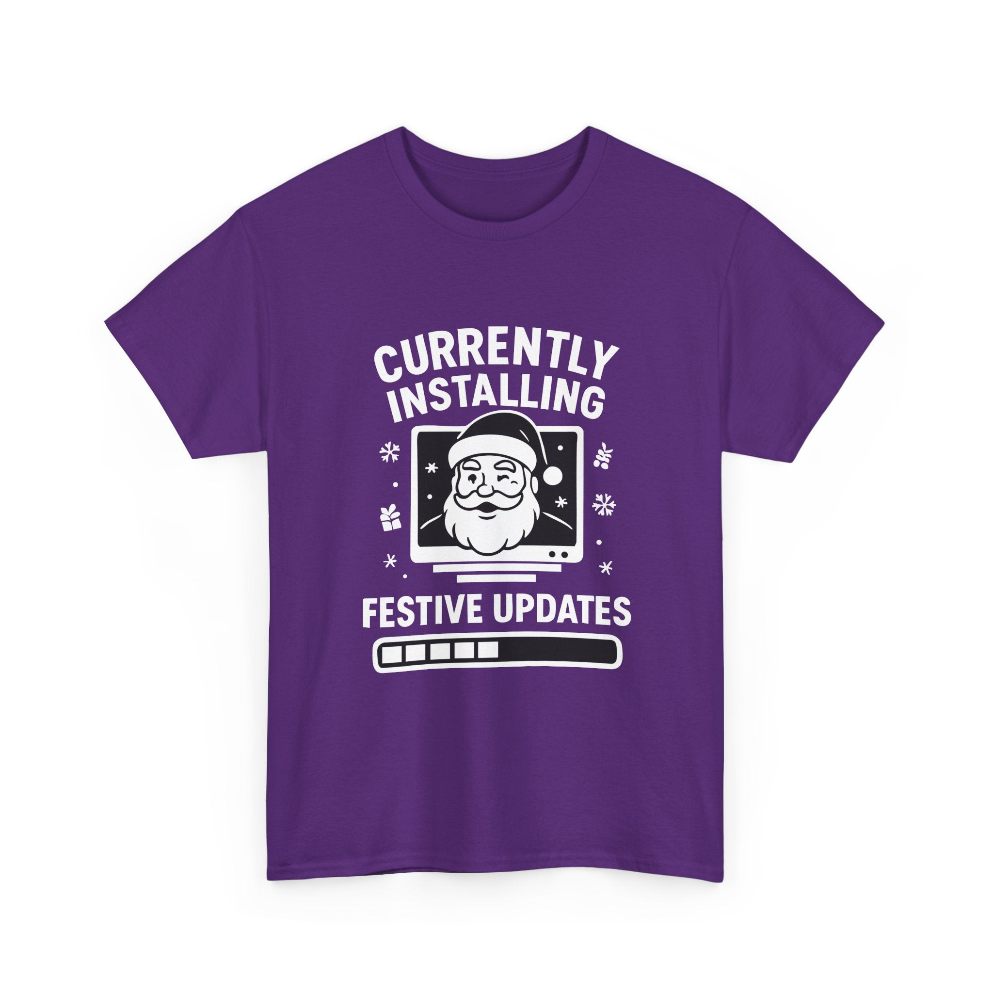 Currently Installing Festive Updates T-Shirt Funny Santa Christmas Holiday Tee