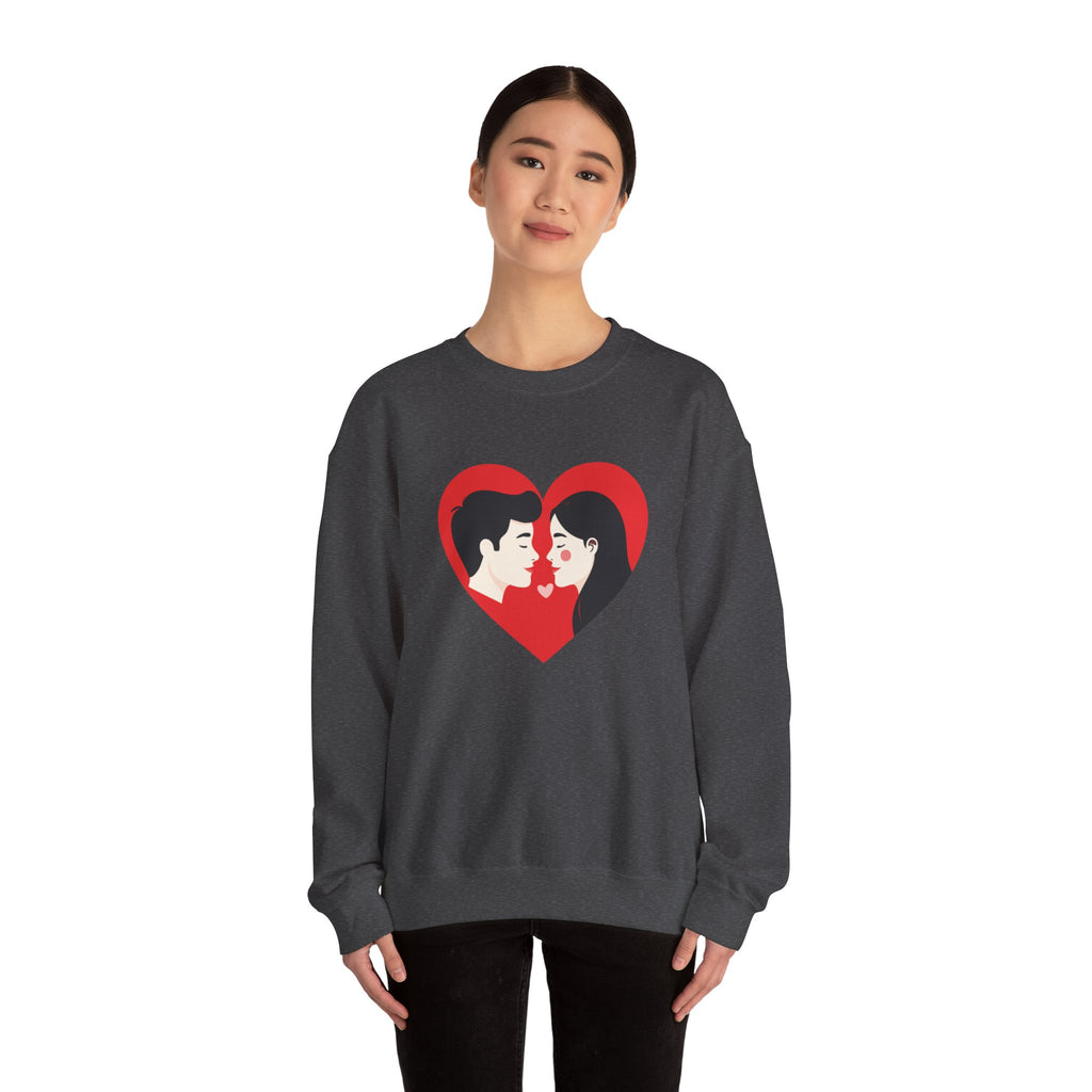 Valentine Couple Heart Crewneck Sweatshirt