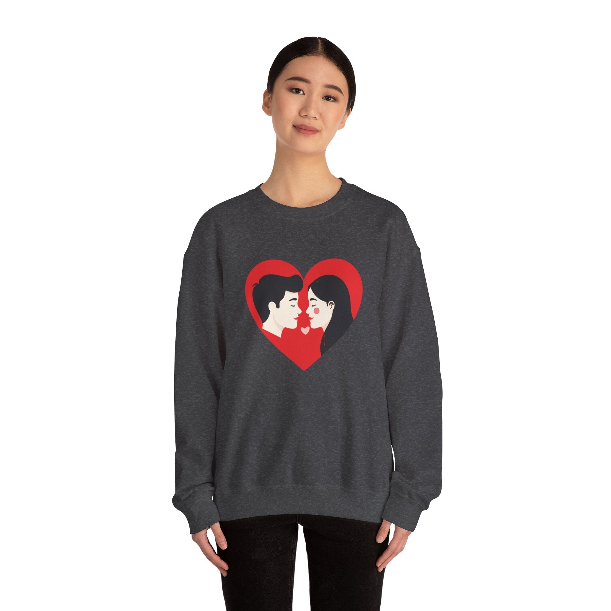 Valentine Couple Heart Crewneck Sweatshirt