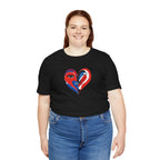 Heart Portrait Tee Romantic Face Heart Graphic T‑Shirt