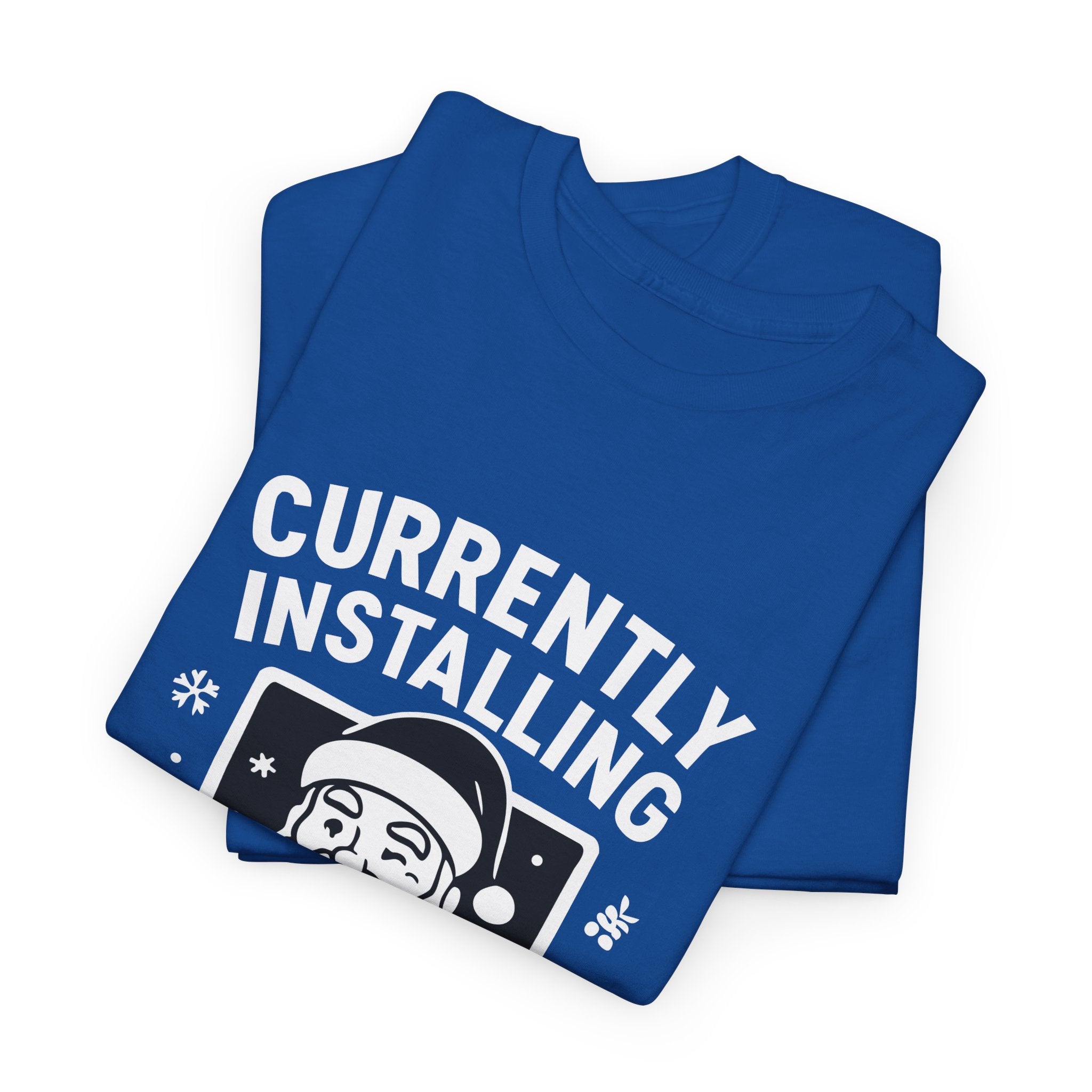 Currently Installing Festive Updates T-Shirt Funny Santa Christmas Holiday Tee
