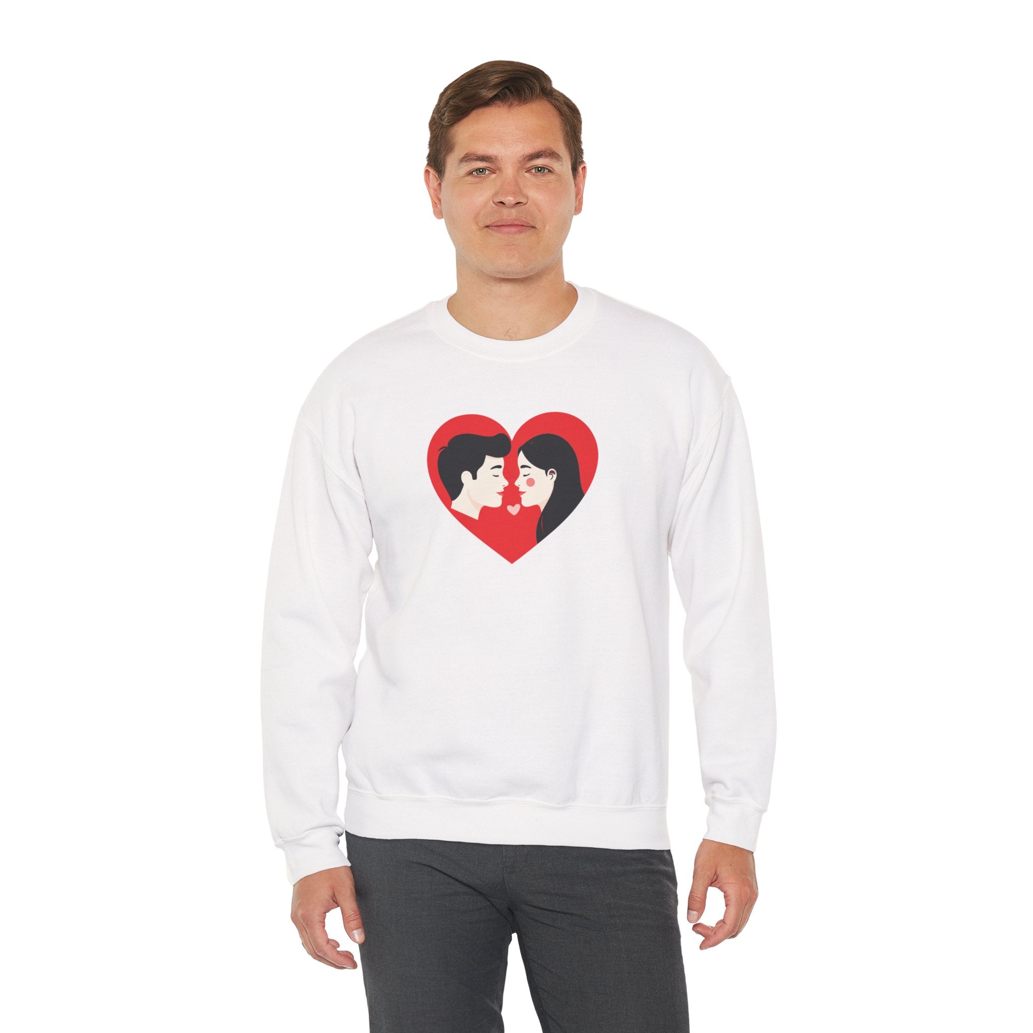 Valentine Couple Heart Crewneck Sweatshirt