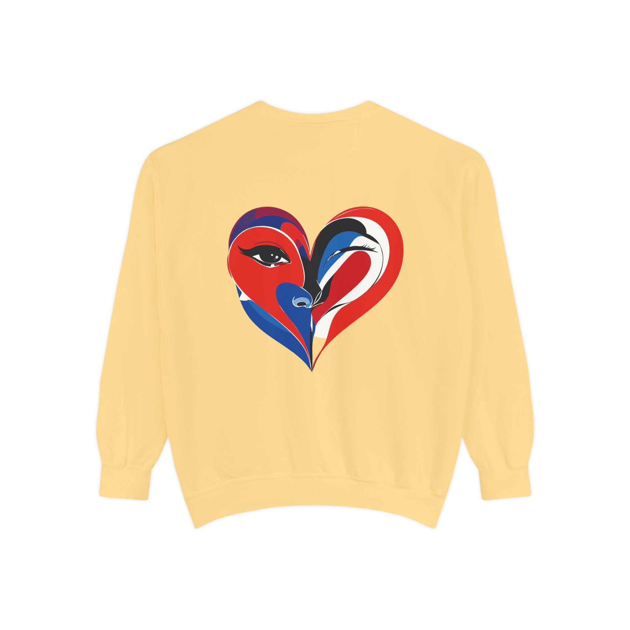 Heart Portrait Sweatshirt Artistic Dual-Face Love Graphic