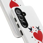Tough Phone Case Red Dripping Heart with Doves Valentine's Protection