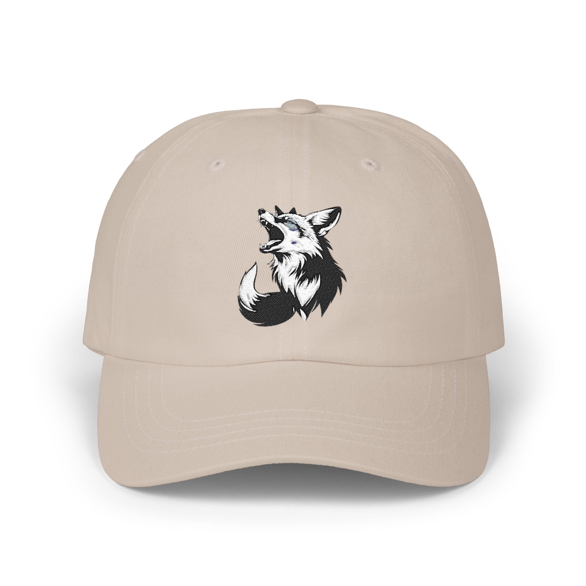 Fox Sketch Dad Cap Embroidered Fox Hat, Casual Animal Baseball Cap