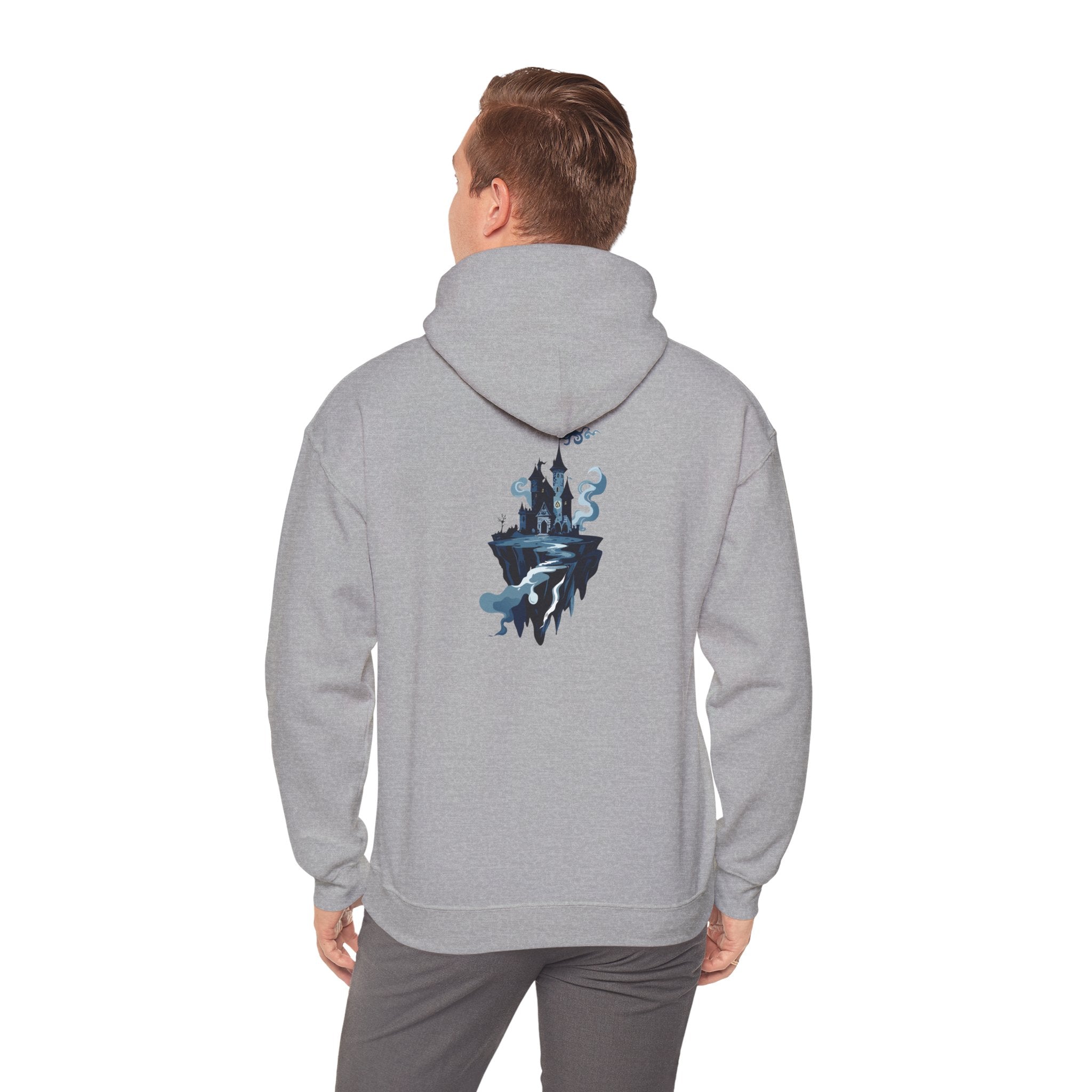 Castle Island Hoodie Floating Gothic Castle Graphic Hooded Sweatshirt