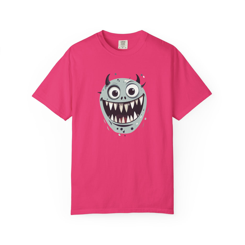 Monster Face T-Shirt Funny Creepy Grinning Monster Graphic Tee