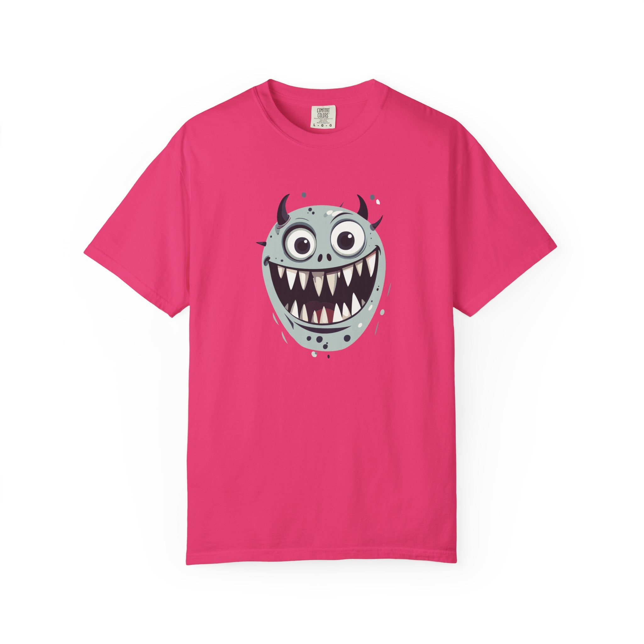 Monster Face T-Shirt Funny Creepy Grinning Monster Graphic Tee