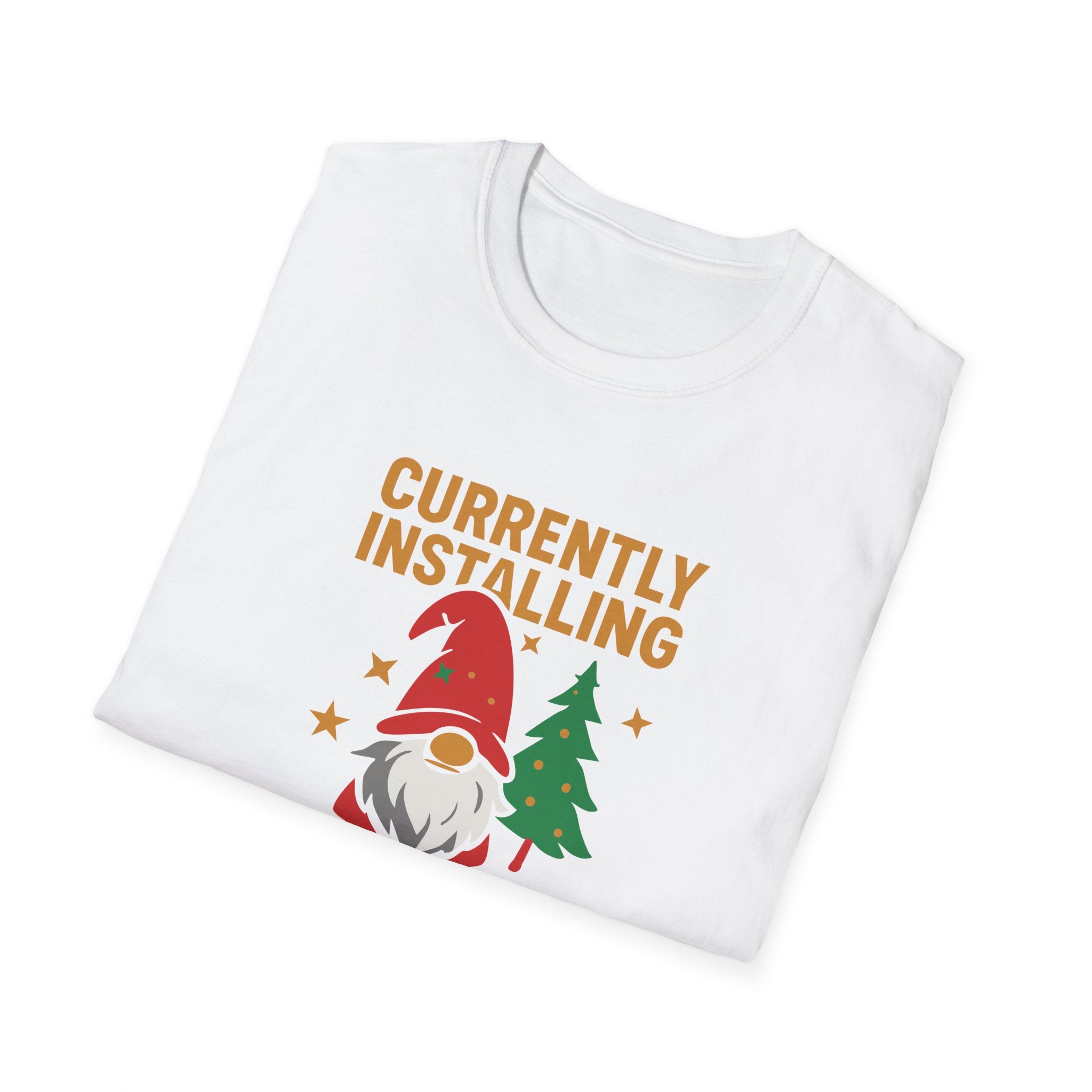 Currently Installing Festive Updates Christmas T-Shirt Holiday Gnome Tee