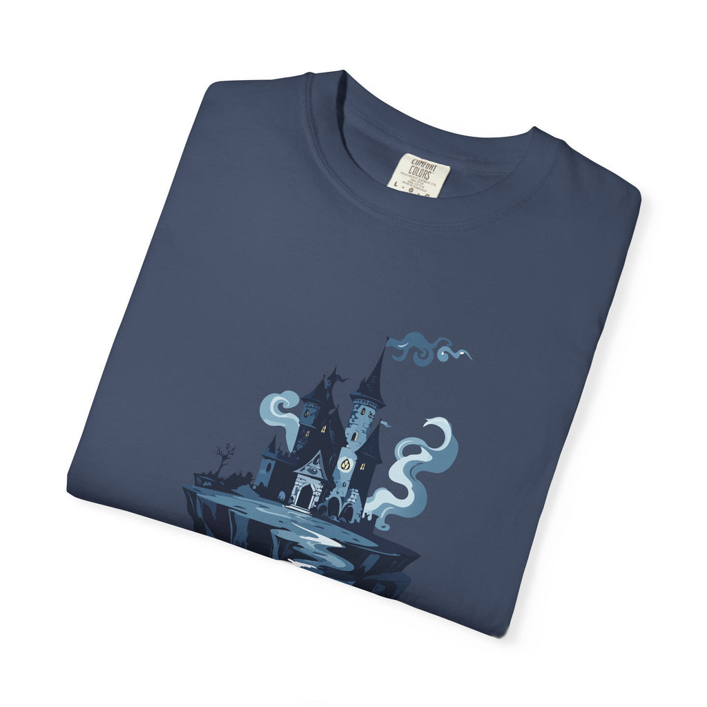 Floating Haunted Castle T‑Shirt Spooky Gothic Fantasy Tee