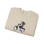 Embroidered Girl Motorcycle Rider Graphic Crewneck Sweatshirt
