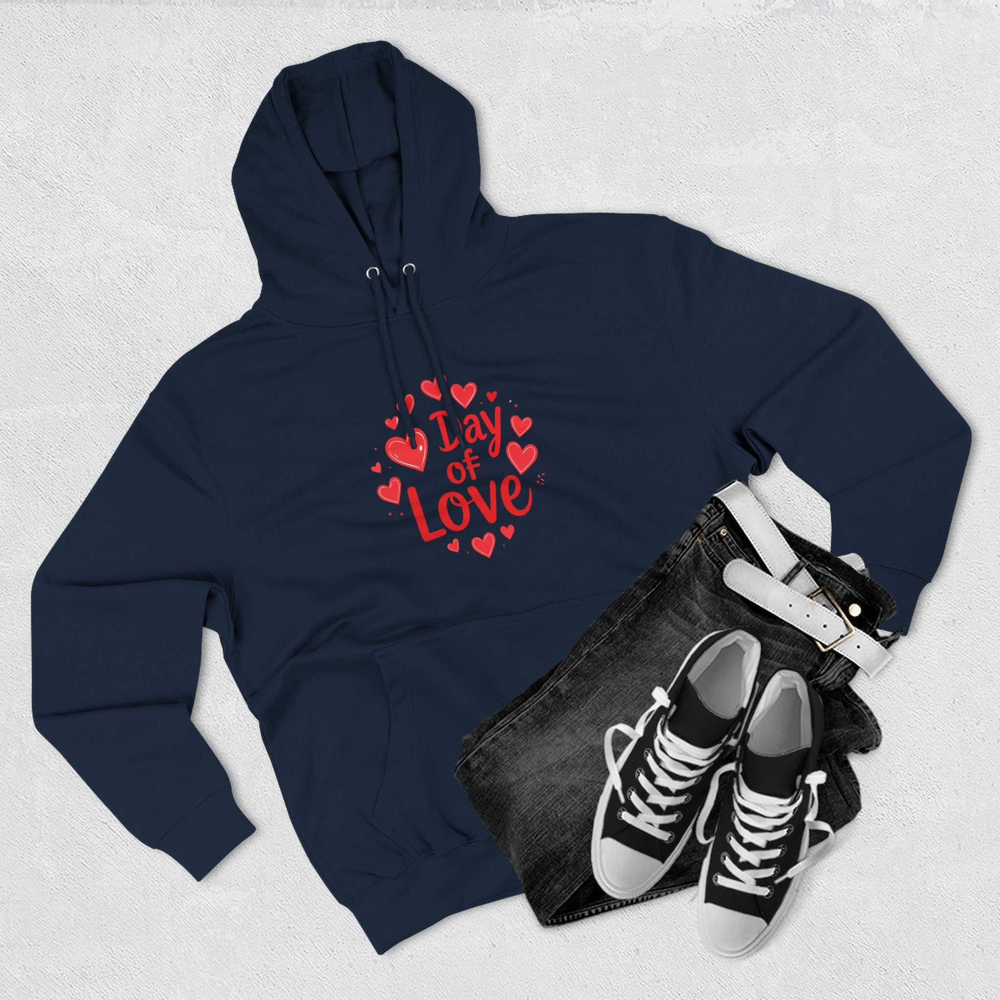 Christmas Wear-Valentine "Day of Love" Hoodie - Heart Graphic Pullover