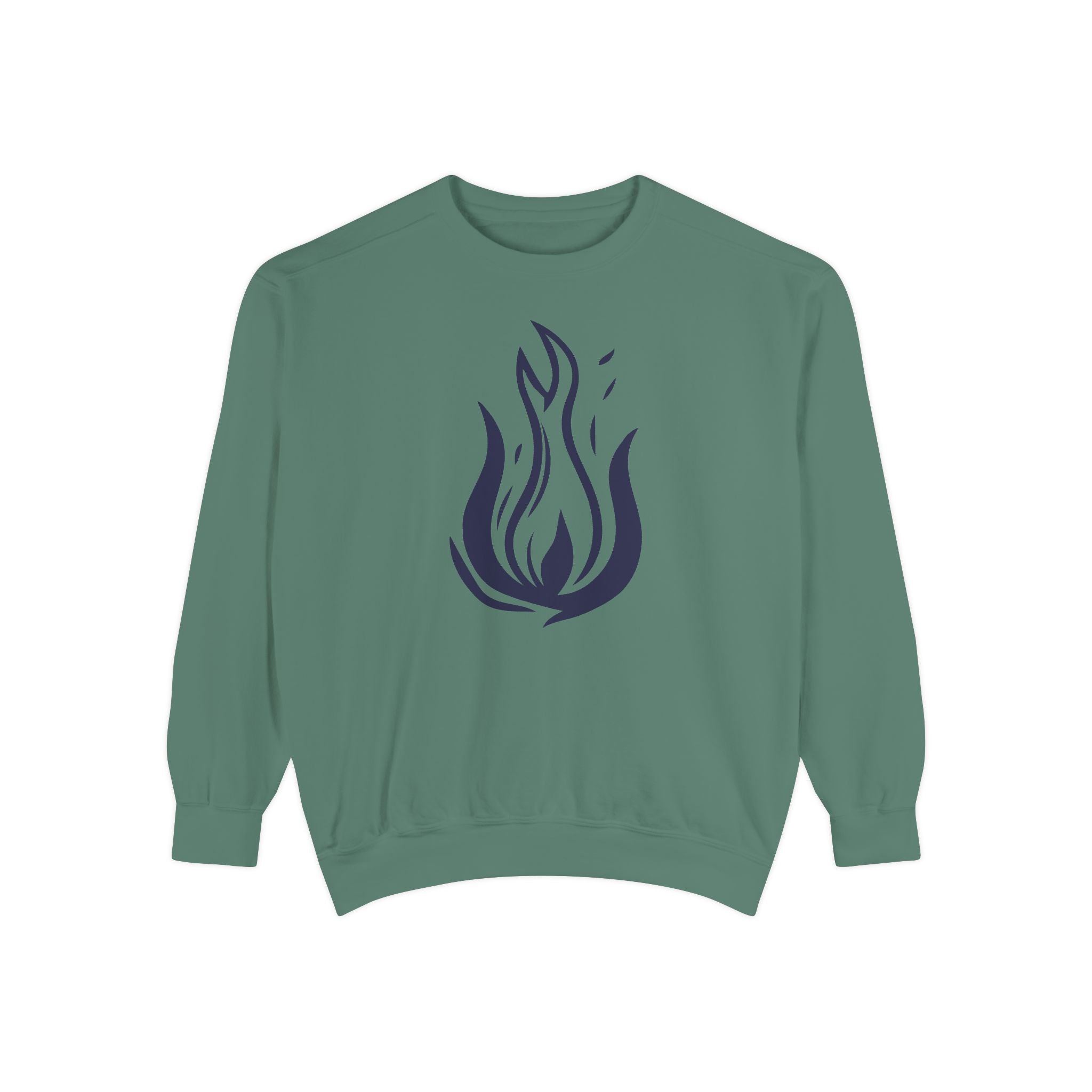 Stylized Flame Graphic Sweatshirt | Minimal Fire Illustration Crewneck