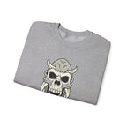 Skull Demon Crewneck Sweatshirt Gothic Horned Skull Graphic
