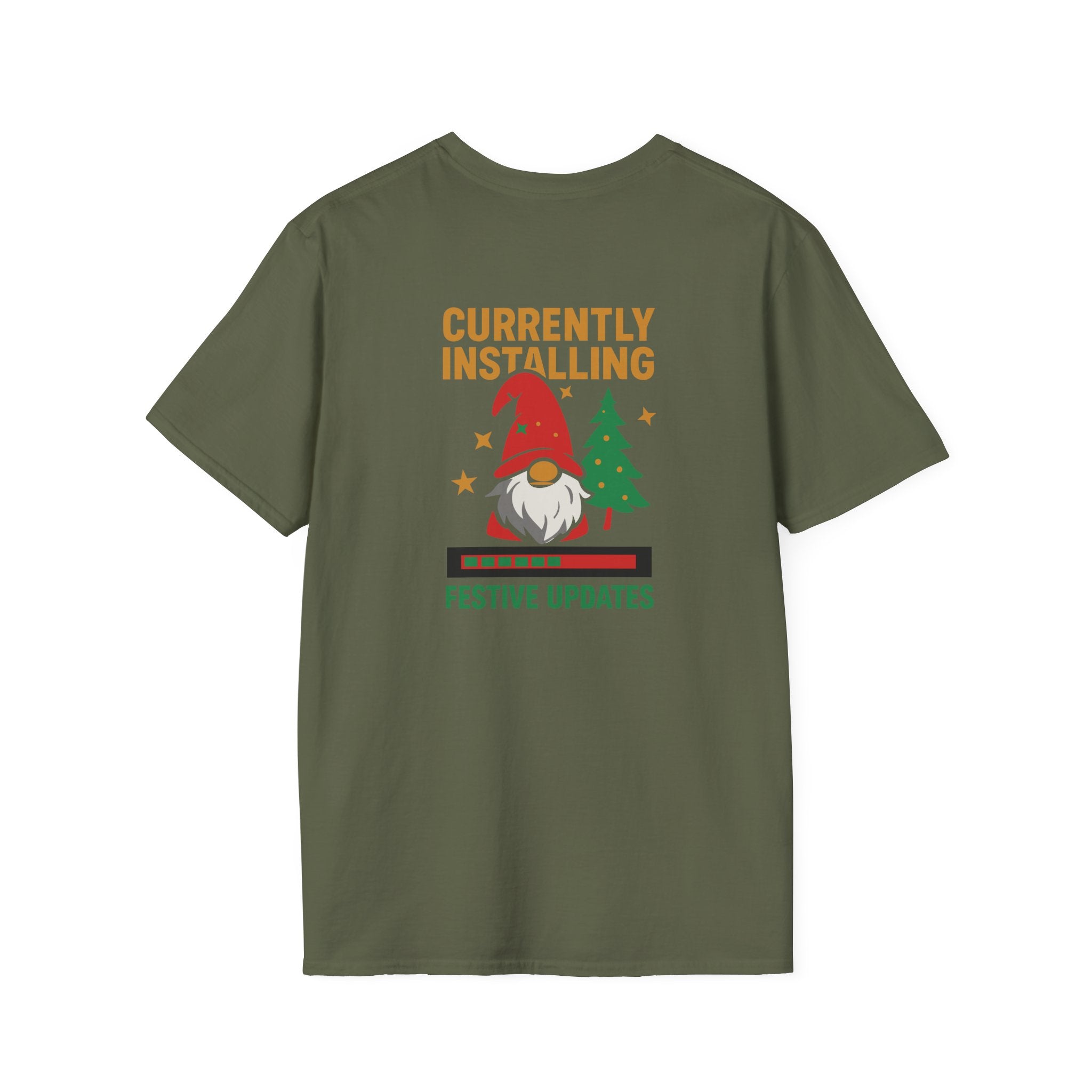 Currently Installing Festive Updates Christmas T-Shirt Holiday Gnome Tee
