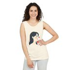 Kawaii Girl Portrait Tank Top Cute Heart Illustration Graphic Tank