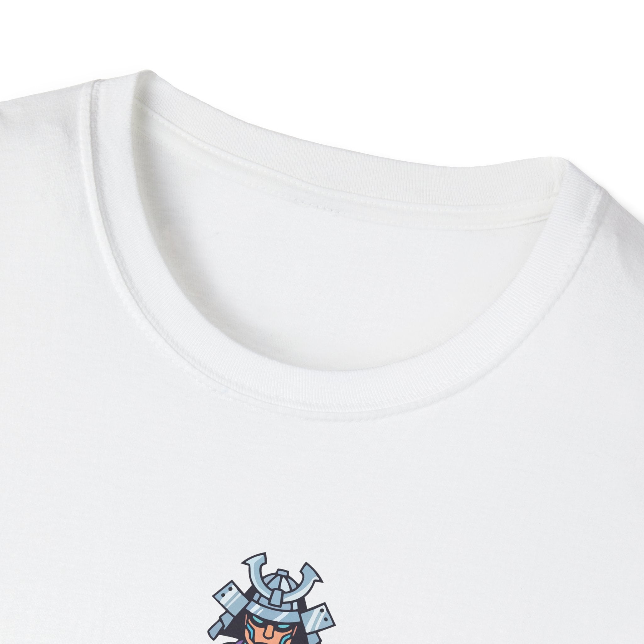 Samurai Warrior T-Shirt Vintage Blue Armor Kanji-Inspired Tee