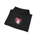 Embroidered Hoodie Patriotic Heart Portrait Graphic Hooded Sweatshirt