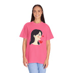 T-Shirt — Minimal Cute Girl Profile with Hearts Graphic