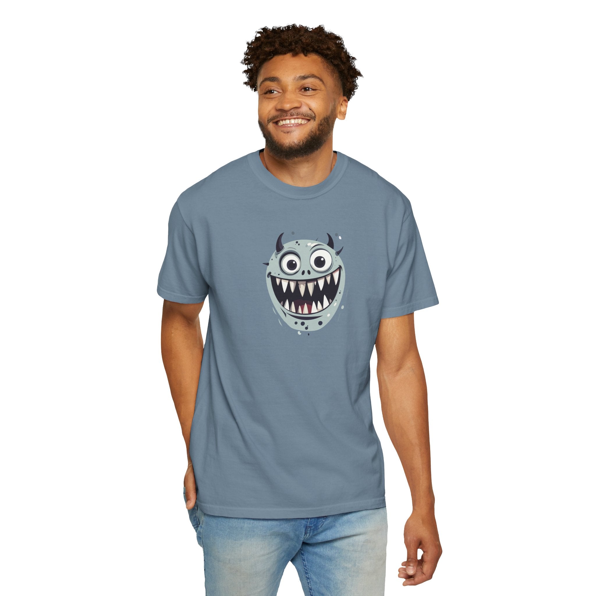Monster Face T-Shirt Cute Scary Cartoon Graphic Tee