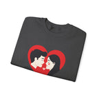 Valentine Couple Heart Crewneck Sweatshirt
