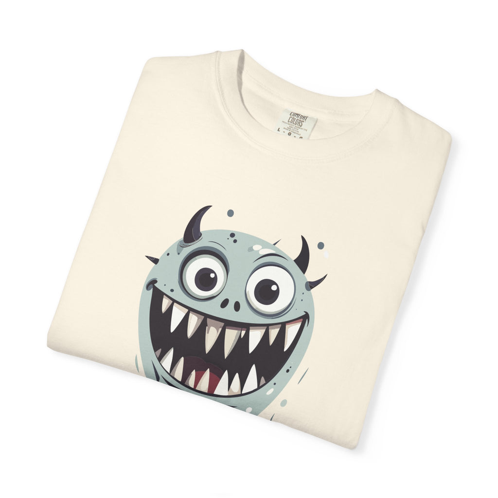 Monster Face T-Shirt Funny Creepy Grinning Monster Graphic Tee