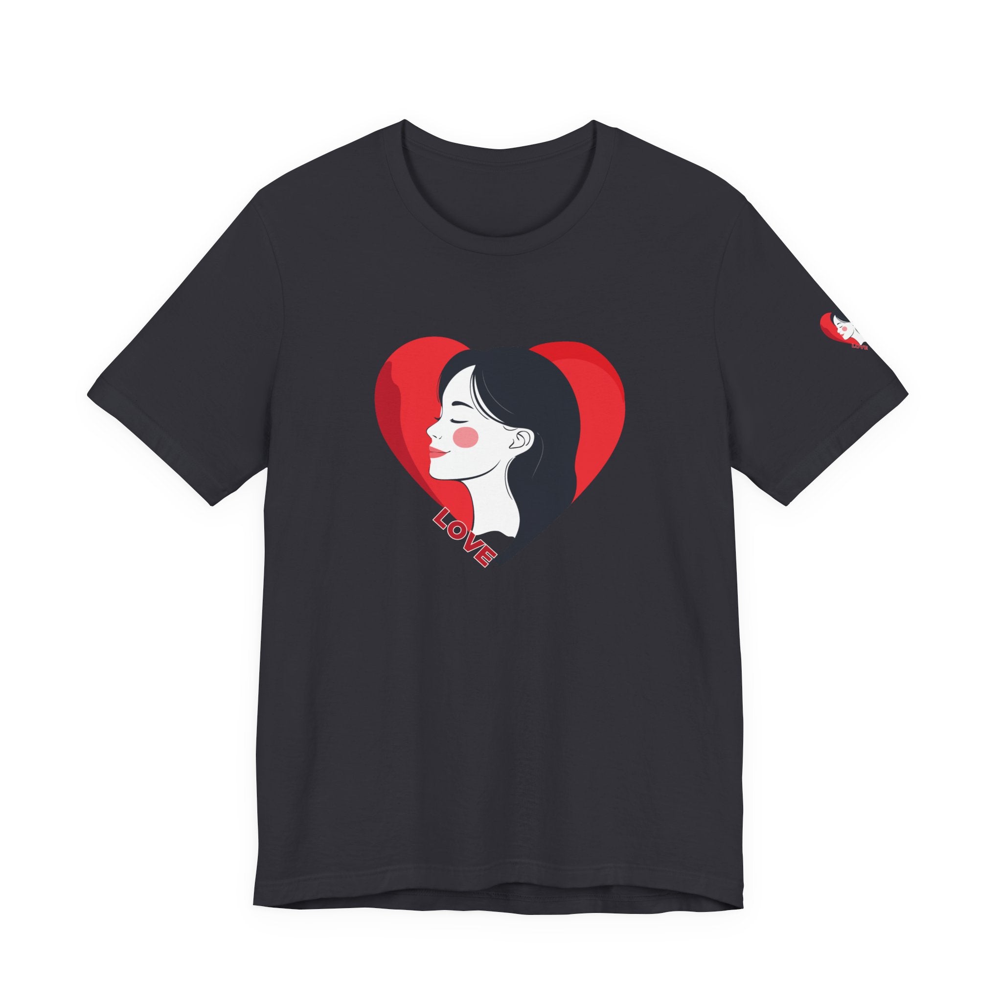 T-Shirt Retro Woman in Heart 'Love' Graphic Tee