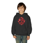 Youth Hoodie — "Day of Love" Kids Valentine’s Heart Pullover