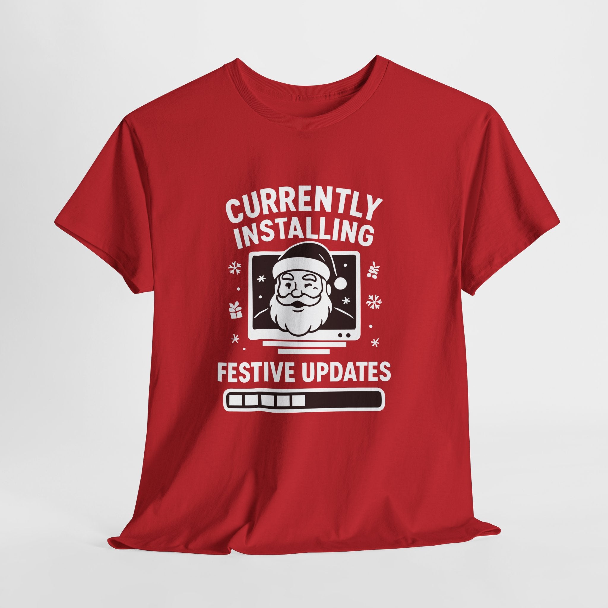 Currently Installing Festive Updates T-Shirt Funny Santa Christmas Holiday Tee