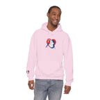 Embroidered Hoodie Patriotic Heart Portrait Graphic Hooded Sweatshirt