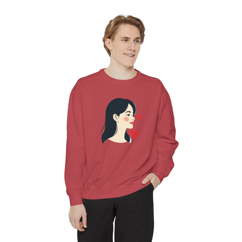Heart Portrait Sweatshirt Artistic Dual-Face Love Graphic