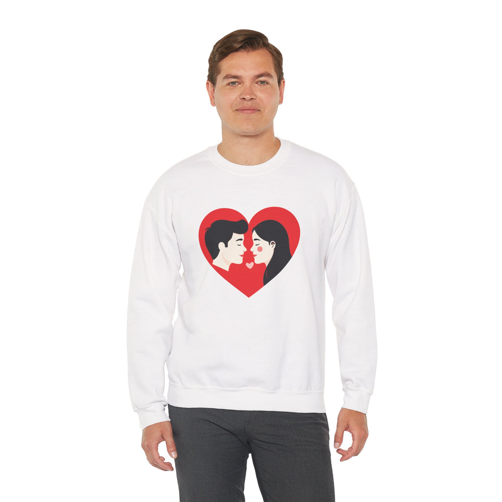 Valentine Couple Heart Crewneck Sweatshirt