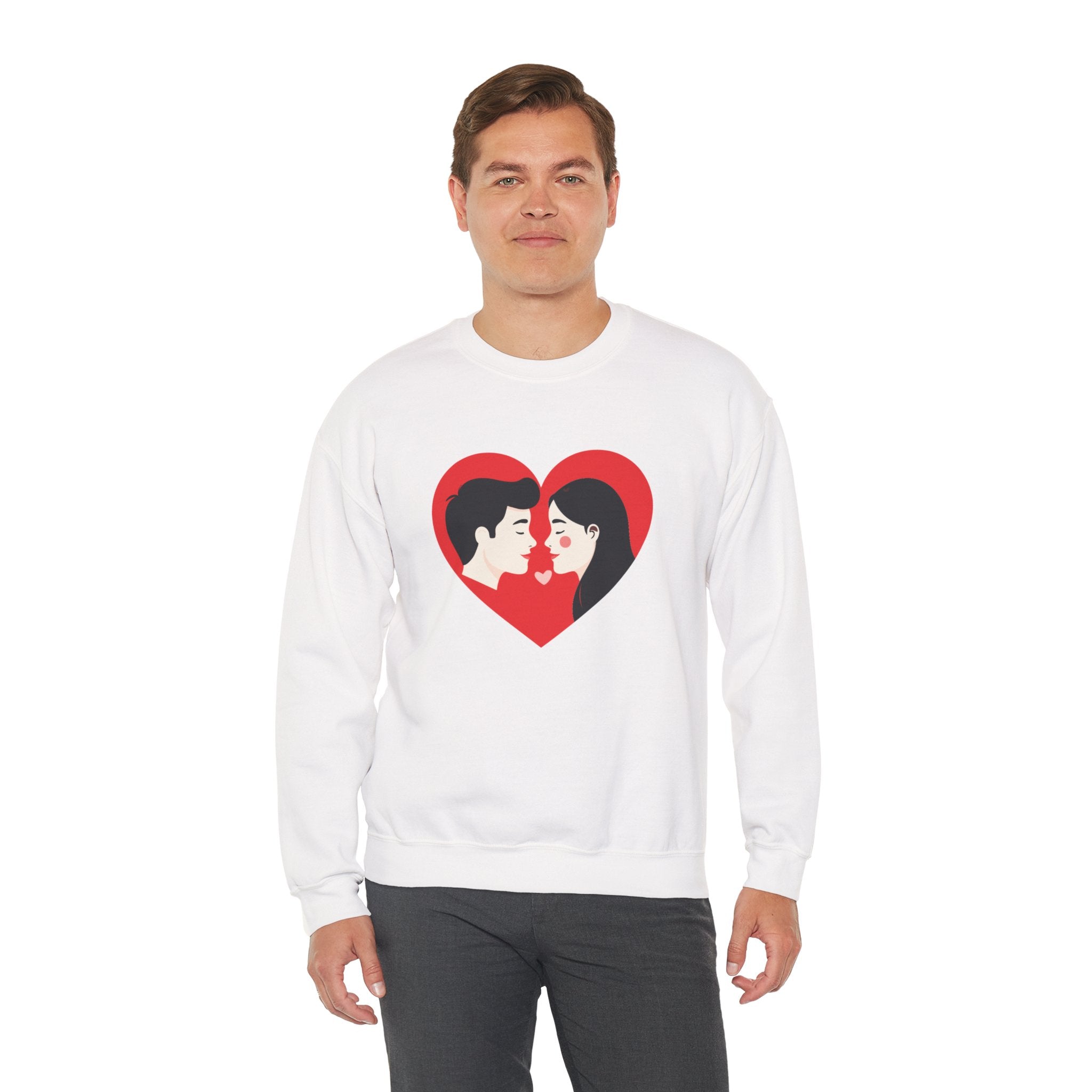 Valentine Couple Heart Crewneck Sweatshirt