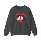 Valentine Couple Heart Crewneck Sweatshirt