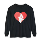 Heart Portrait Long Sleeve Tee — Romantic Red Lady Graphic