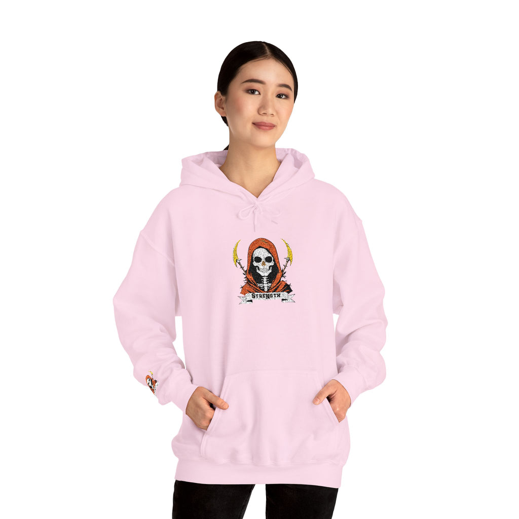 Embroidered Skull Reaper Hoodie Gothic Grim Reaper Graphic Sweatshirt