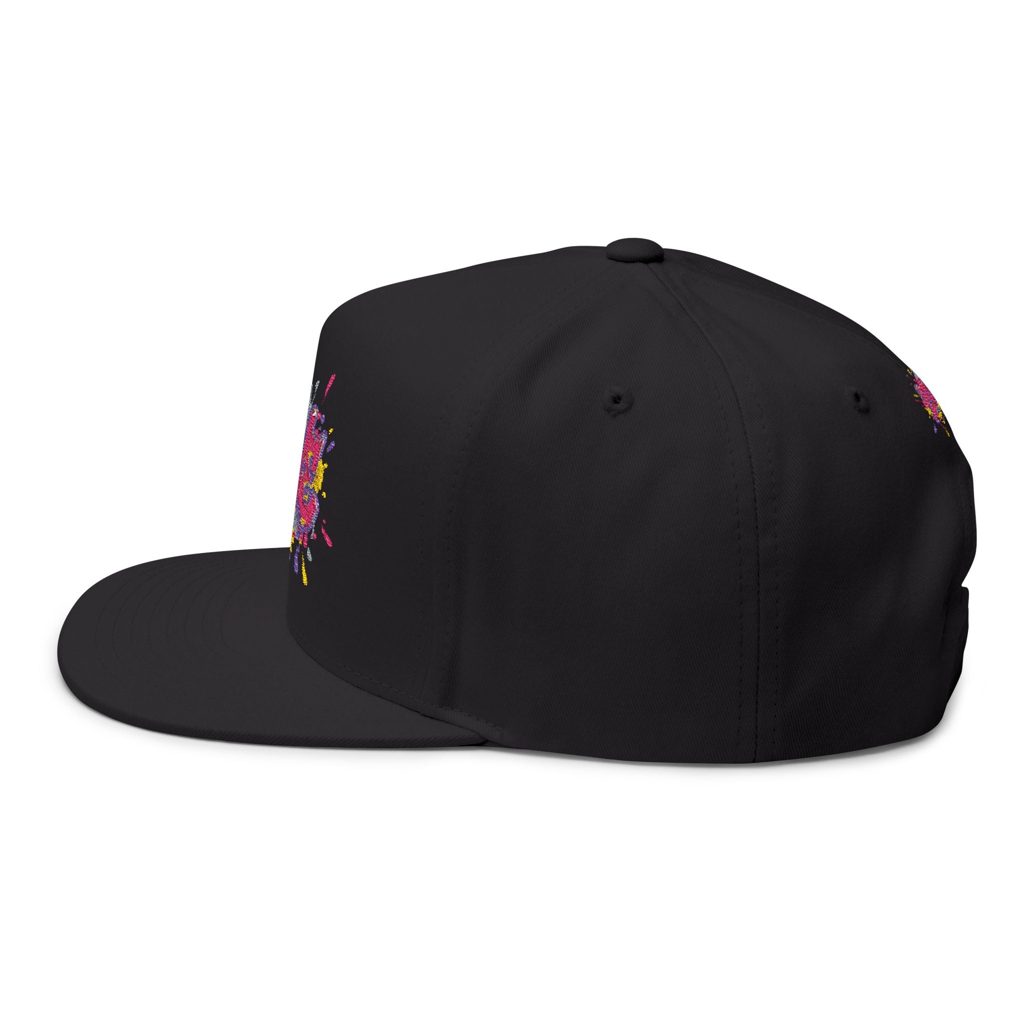 Flat Bill Cap Colorful Graffiti 'LOVE' Embroidered Snapback