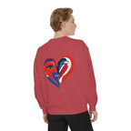 Heart Portrait Sweatshirt Artistic Dual-Face Love Graphic