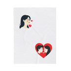Romantic Couple Heart Velveteen Plush Blanket Cute Pop-Art Love Design
