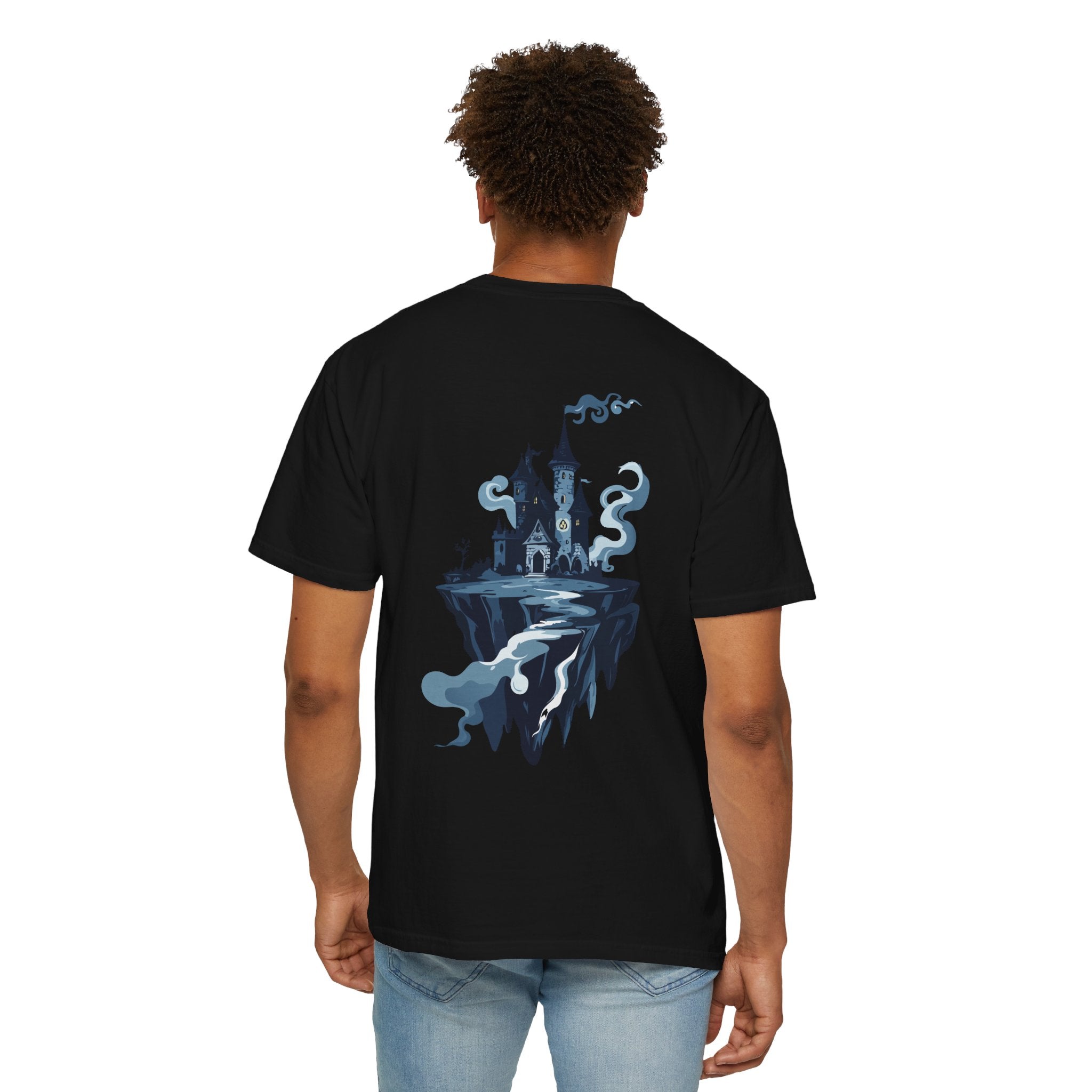 Floating Haunted Castle T‑Shirt Spooky Gothic Fantasy Tee